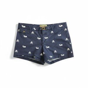 Libertine Skull and Whale Embroidered Bermuda Shorts Juniors 13